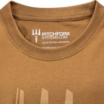 Pitchfork Trident Print T-Shirt - Coyote - 2XL